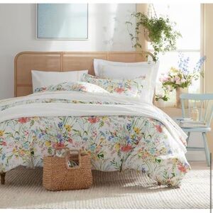 Company Cotton Floral Impressions White Multi King Cotton Percale Comforter